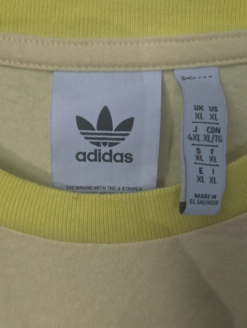 adidas Pale Yellow Trefoil Short Sleeve Tee